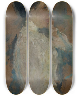Triptych art skateboard deck of Olga Boznanska Studium Portretowe Kobiety by Olga Boznanska (1865-1940)