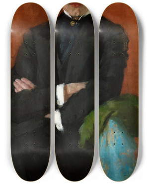 Triptych art skateboard deck of Olga Boznanska Portrait Of Jzef Czajkowski_1 by Olga Boznanska (1865-1940)