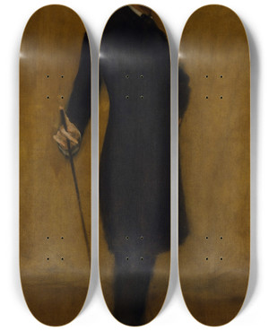 Triptych art skateboard deck of William Merritt Chase James Abbott Mcneill Whistler by William Merritt Chase (1849-1916)