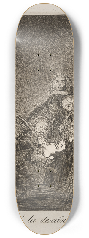 Francisco de Goya - Qual la descaonan! (How they pluck her!) 8.25 inch art skate deck