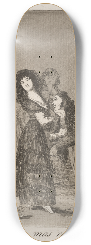 Francisco de Goya - Quien mas rendido (Which of them is the more overcome) 8.25 inch art skate deck