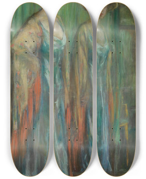Triptych art skateboard deck of Alice Pike Barney Alice Roosevelt Longworth by Alice Pike Barney (1857-1931)