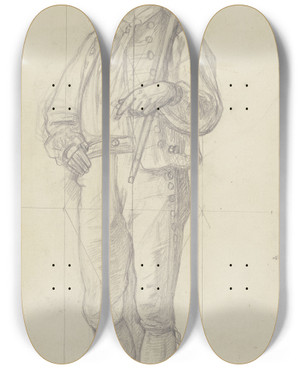 Triptych art skateboard deck of Jakob Becker Young Farmer_1 by Jakob Becker (1810-1872)
