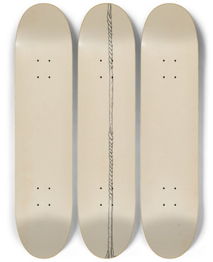 Triptych art skateboard deck of Irene Lawson Rush And Candle Stand_2 by Irene Lawson