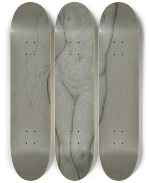 Triptych art skateboard deck of Elihu Vedder Study For Figure Ofvenus by Elihu Vedder (1836-1923) Triptych art skateboard deck of Elihu Vedder Study For Figure Ofvenus by Elihu Vedder (1836-1923)