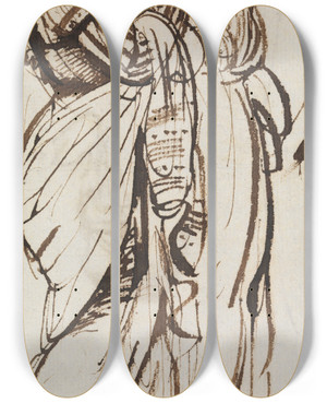 Triptych art skateboard deck of Benjamin Robert Haydon Untitled by Benjamin Robert Haydon (1786-1846)