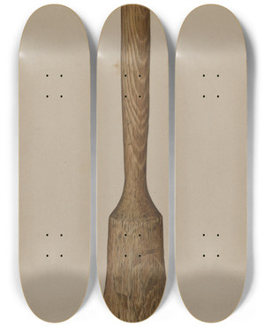Triptych art skateboard deck of Clarence W Dawson Potato Masher by Clarence W Dawson