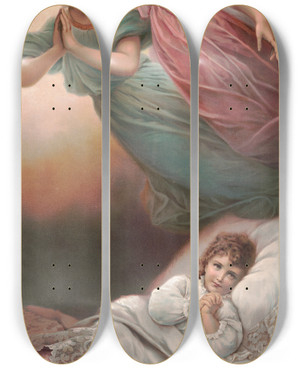 Triptych art skateboard deck of Knapp Co Guardian Angels by Knapp & Co. (19-)