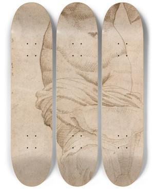 Triptych art skateboard deck of Circle Of Maarten Van Heemskerck Celestial Venus by Circle Of Maarten Van Heemskerck (1498-1574)