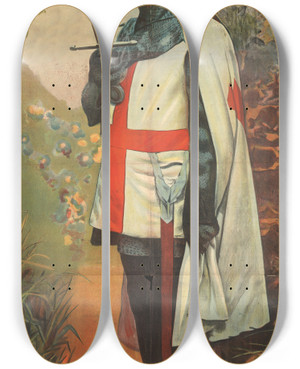 Triptych art skateboard deck of Jordison Co Ltd Ivanhoe by Jordison Co Ltd (19-20-)