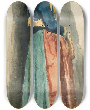 Triptych art skateboard deck of Edgar Degas Italienne by Edgar Degas (1834-1917)