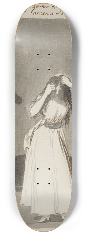 Francisco de Goya - Woman throwing a tantrum and pulling her hair 8.25 inch art skate deck