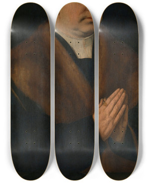 Triptych art skateboard deck of Barthel Bruyn The Elder Portrait Of A Man_3 by Barthel Bruyn The Elder (1493-1555)