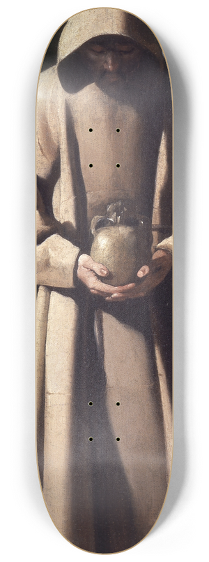 Francisco de Zurbarn - St. Francis Contemplating a Skull 8.25 inch art skate deck