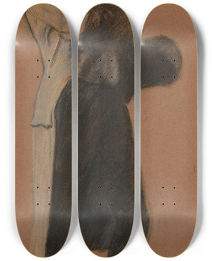 Triptych art skateboard deck of Edwin Austin Abbey Study For Figure Of Dr Benjamin Rush In Apotheosis Of Pennsylvania Mural At The State Capitol Building In Harrisburgpennsylvania by Edwin Austin Abbey (1852-1911)