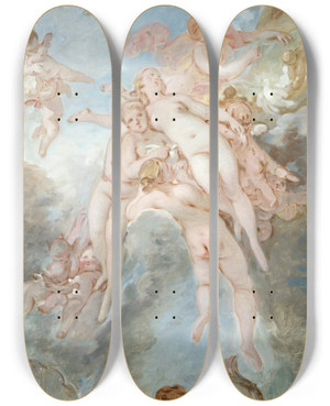 Triptych art skateboard deck of Franois Boucher The Birth Of Venus by Francois Boucher (1703-1770) Triptych art skateboard deck of Franois Boucher The Birth Of Venus by Francois Boucher (1703-1770)