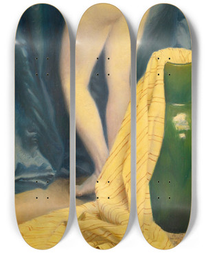 Triptych art skateboard deck of Paul Fischer Model by Paul Fischer (1860-1934)