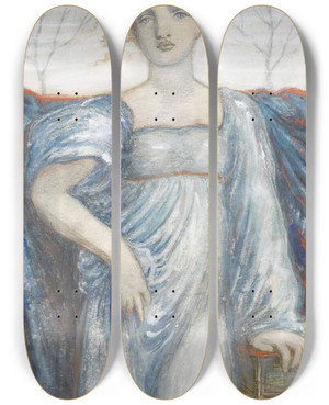 Triptych art skateboard deck of Simeon Solomon A Woman In Blue by Simeon Solomon (1840-1905) Triptych art skateboard deck of Simeon Solomon A Woman In Blue by Simeon Solomon (1840-1905)