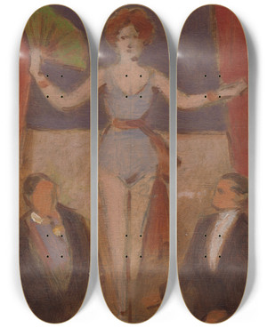 Triptych art skateboard deck of Milan Thomka Mitrovsk Variety by Milan Thomka Mitrovsky (1875-1943)