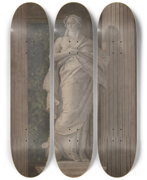 Triptych art skateboard deck of Giovanni Battista Tiepolo Allegorical Figure Representing Grammar by Giovanni Battista Tiepolo (1696-1770) Triptych art skateboard deck of Giovanni Battista Tiepolo Allegorical Figure Representing Grammar by Giovanni Battista Tiepolo (1696-1770)