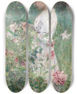 Triptych art skateboard deck of Adolfo Tommasi Rose Di Maggio by Adolfo Tommasi (1851-1933)