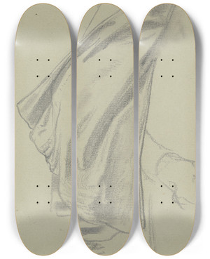 Triptych art skateboard deck of Julius Hamel Gewandstudie Zum Herzog Von Alba In Der Gefangennahme Egmonts by Julius Hamel (1834-1907)
