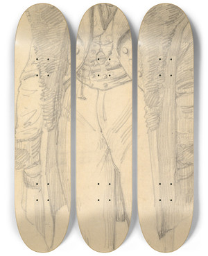 Triptych art skateboard deck of Bartolomeo Pinelli Portrait Of H Gluckmann Of Poland by Bartolomeo Pinelli (1781-1835)