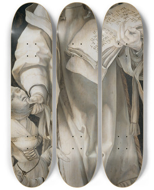 Triptych art skateboard deck of Matthias Grnewald Saint Cyriacus_2 by Matthias Grunewald (1480-1528)