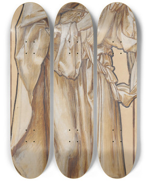 Triptych art skateboard deck of Sir Edward Coley Burnejones St Mark The Evangelist_2 by Sir Edward Coley Burne-Jones (1833-1898)