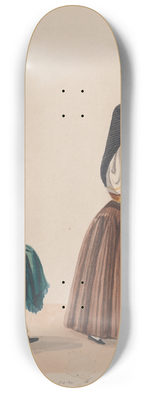 Francisco Fierro - An elegantly dressed woman and her page 8.25 inch art skate deck