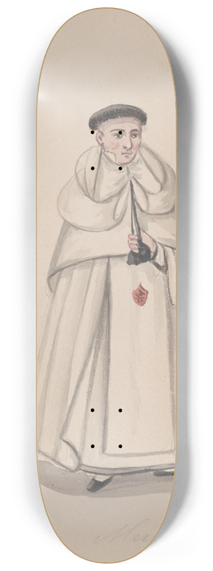 Francisco Fierro - A priest from the Mercederian order (Order of Our Lady of Mercy) 8.25 inch art skate deck
