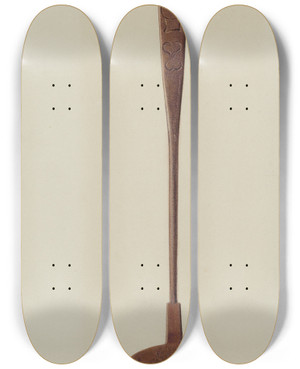 Triptych art skateboard deck of Fritz Boehmer Steel Spatula by Fritz Boehmer