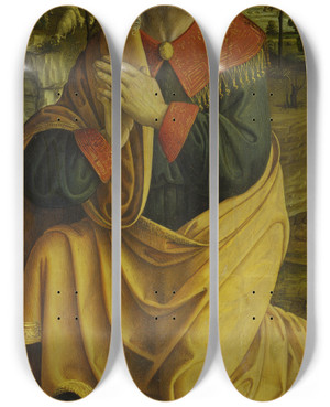Triptych art skateboard deck of Macrino Dalba The Annuciation To St Joachim_2 by Macrino Dalba (1465-1528)