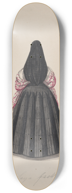 Francisco Fierro - A woman wearing the saya viewed from behind 8.25 inch art skate deck