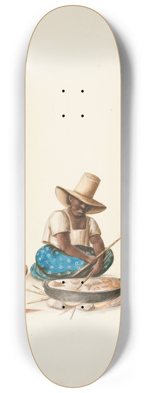 Francisco Fierro - Indian Woman Cooking Fish 8.25 inch art skate deck