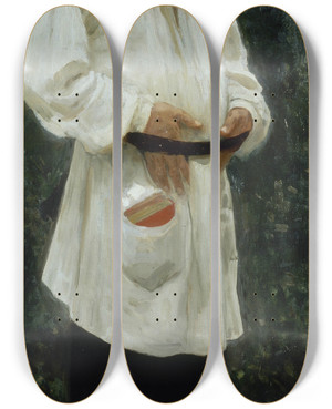 Triptych art skateboard deck of Ilya Efimovich Repin Leo Tolstoy Barefoot by Ilya Efimovich Repin (1844-1930)