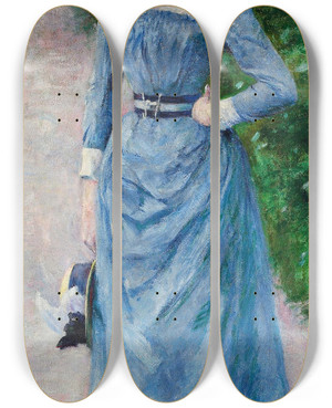 Triptych art skateboard deck of Wadysaw Podkowiski Portrait Of Wincentyna Karska by Wladyslaw Podkowinski (1866-1895)