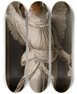 Triptych art skateboard deck of Master Of The Antwerp Adoration The Annunciation_1 by Master Of The Antwerp Adoration (1500-1520)