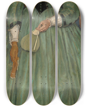 Triptych art skateboard deck of Jan August Hendrik Leys Lucie Leys The Artists Daughter by Jan August Hendrik Leys (1815-1869)