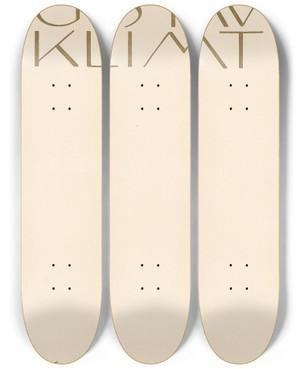 Triptych art skateboard deck of Gustav Klimt Plakat Der 18 Ausstellung Der Secession by Gustav Klimt (1862-1918)