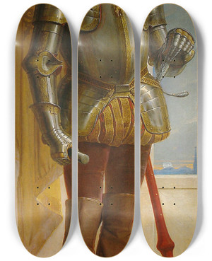 Triptych art skateboard deck of Eduard Von Steinle Ferdinand Iii by Eduard Von Steinle (1810-1886)