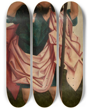 Triptych art skateboard deck of Master Of The Antwerp Triptych Of Maria Saint Christopher by Master of the Antwerp Triptych of Maria
