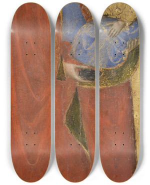 Triptych art skateboard deck of Andrea Vanni Saint Anna And The Infant Mary by Andrea Vanni (1332-1414)