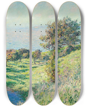 Triptych art skateboard deck of Claude Monet Coup De Vent by Claude Monet (1840-1926)
