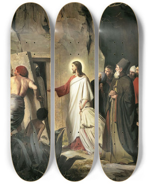 Triptych art skateboard deck of Carl Bloch The Raising Of Lazarus by Carl Bloch (1834-1890) Triptych art skateboard deck of Carl Bloch The Raising Of Lazarus by Carl Bloch (1834-1890)
