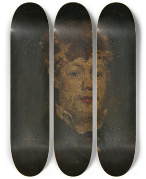 Triptych art skateboard deck of Adolphe Monticelli Charles Faure by Adolphe Monticelli (1824-1886)
