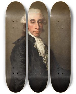 Triptych art skateboard deck of Jean Laurent Mosnier Portrait De Jeansylvain Bailly 17361793 Savant Et Homme Politique Maire De Paris De 1789 1791 by Jean Laurent Mosnier (1743-1808)