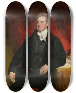 Triptych art skateboard deck of Martin Archer Shee Portrait Of Sir Richard Hardinge by Martin Archer Shee (1769-1850)