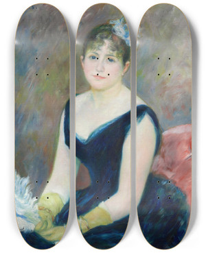 Triptych art skateboard deck of Pierreauguste Renoir Madame Lon Clapisson by Pierre-Auguste Renoir (1841-1919)