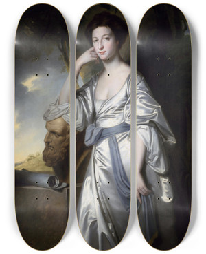 Triptych art skateboard deck of George Romney Elizabeth Lady Blunt by George Romney (1734-1802)